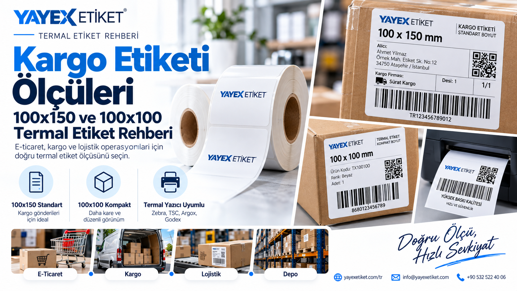 Kargo Etiketi Ölçüleri: 100x150 ve 100x100 Termal Etiket Rehberi