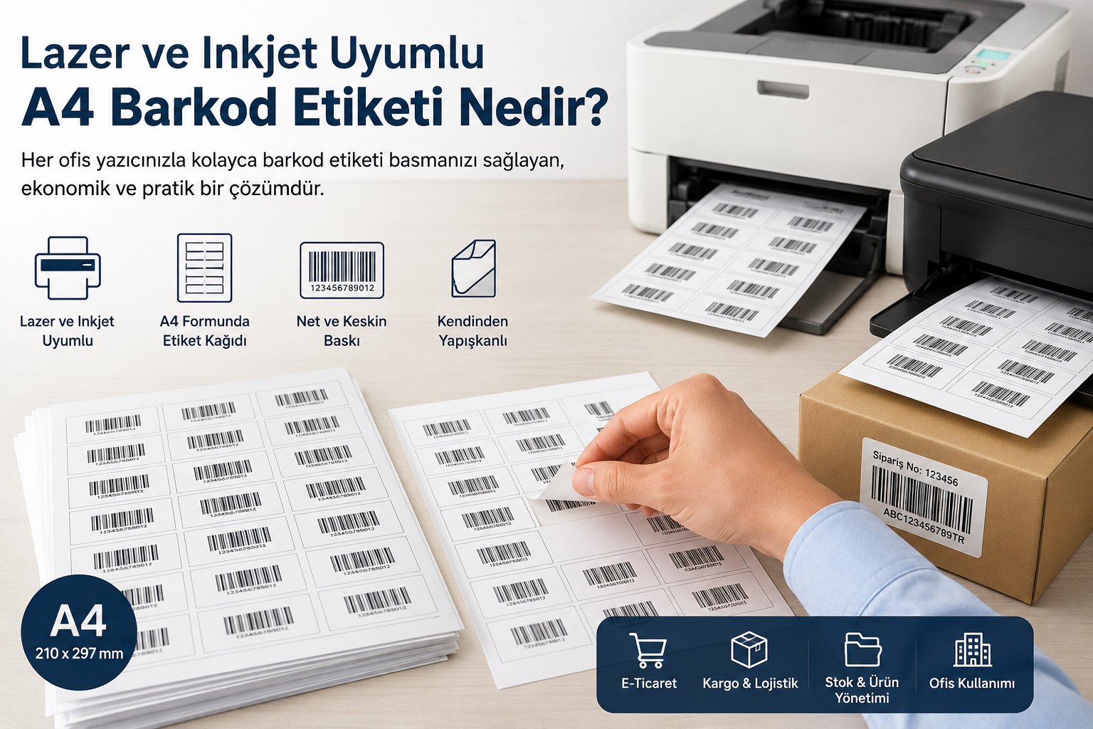 Lazer ve Inkjet Uyumlu A4 Barkod Etiketi Nedir?
