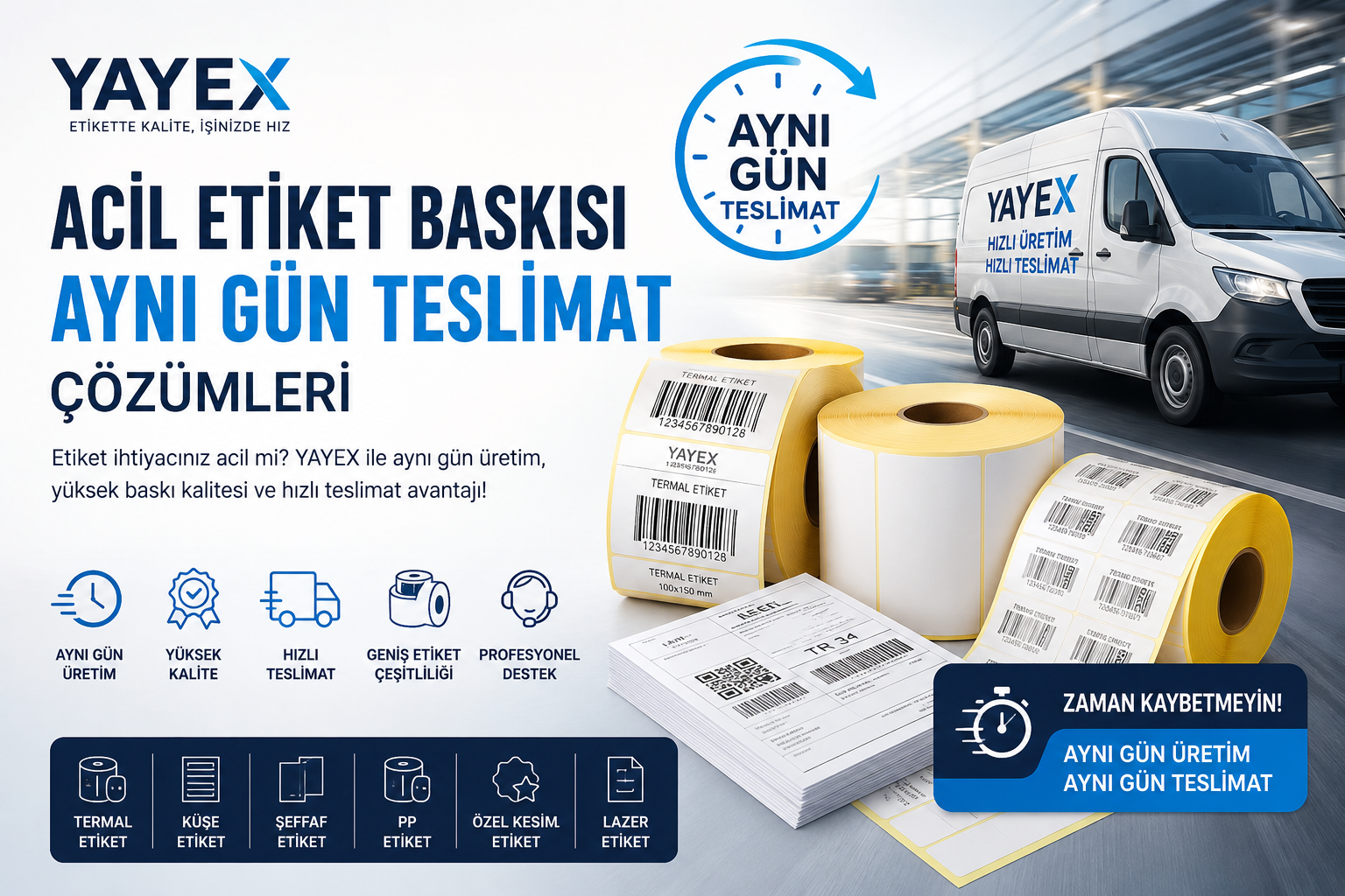 Acil Etiket Baskısı: Aynı Gün Teslimat Çözümleri | YAYEX