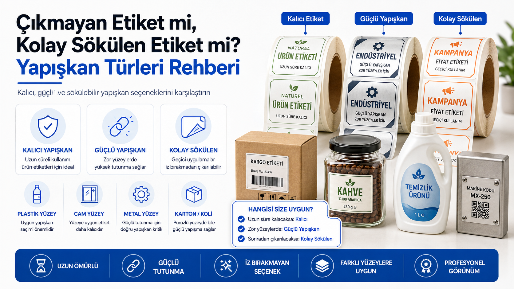 Çıkmayan Etiket mi, Kolay Sökülen Etiket mi? Yapışkan Türleri Rehberi